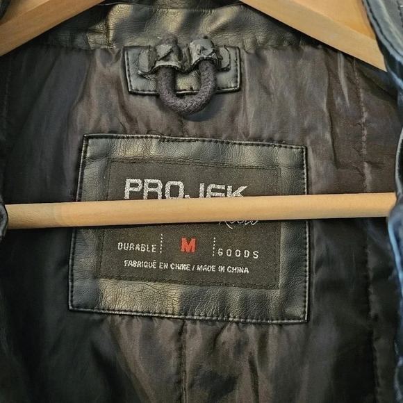 Projek Raw Vegan  Leather Moto Bohemian Biker Hippie Jacket Black Size Medium. - Picture 16 of 16